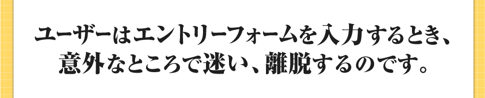 ユーザーはエントリーフォームを入力するとき、意外なところで迷い、離脱するのです。